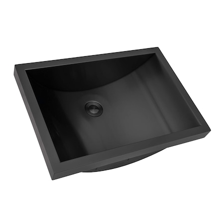 Ruvati 20 x 14 inch Gunmetal Black Stainless Steel Rectangular Bathroom Sink Semi-Recessed RVH6211BL
